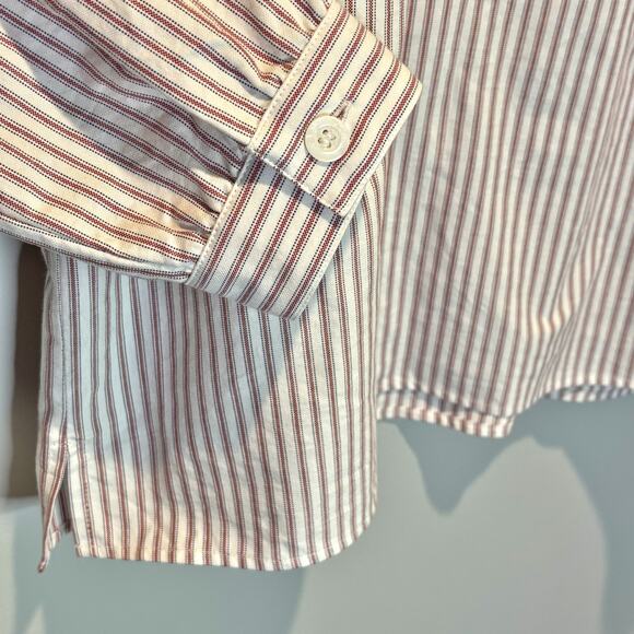 A.P.C. Striped Button Front Long Sleeve Popover Top - size 42 (US 10) - Picture 3 of 6